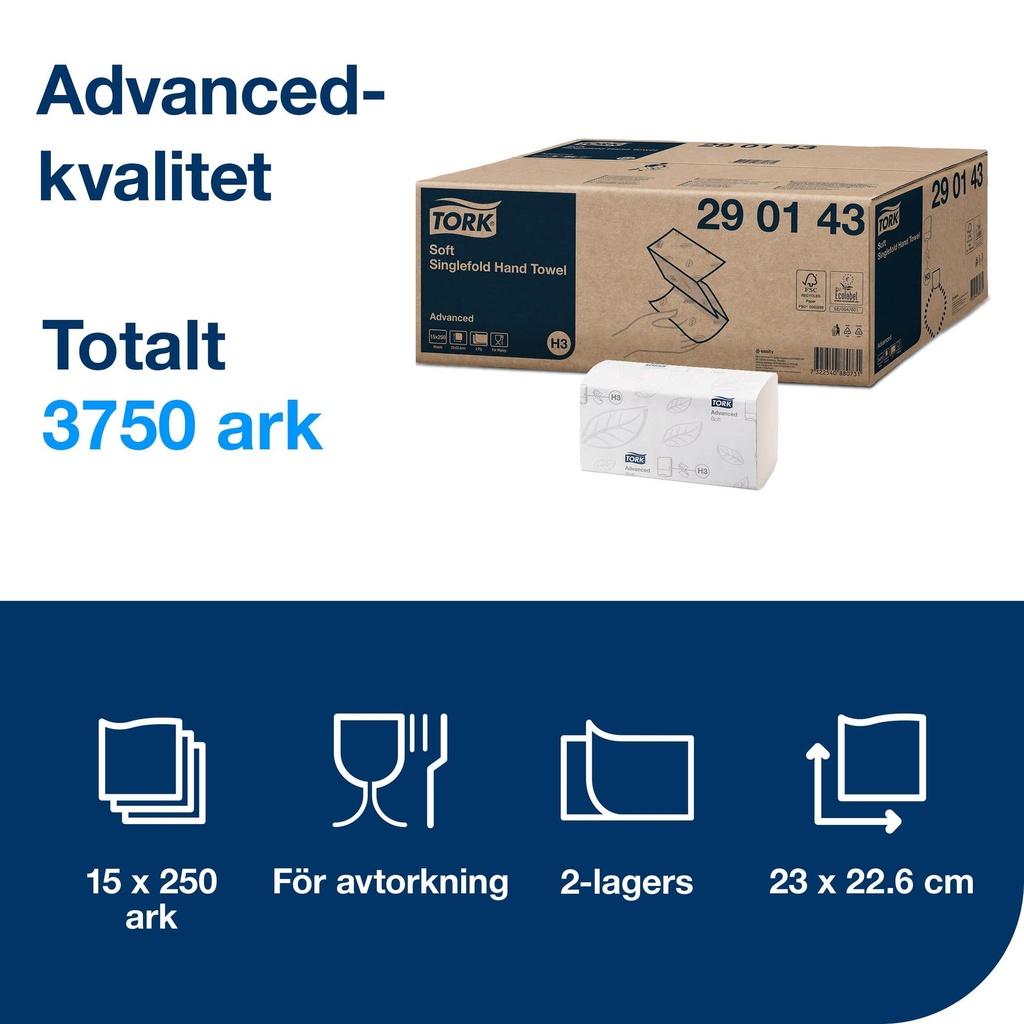 Handduk Tork Advanced H3 3750/