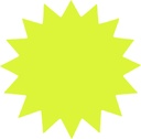 Stjärna 180 mm fluor gul 25 st/fp