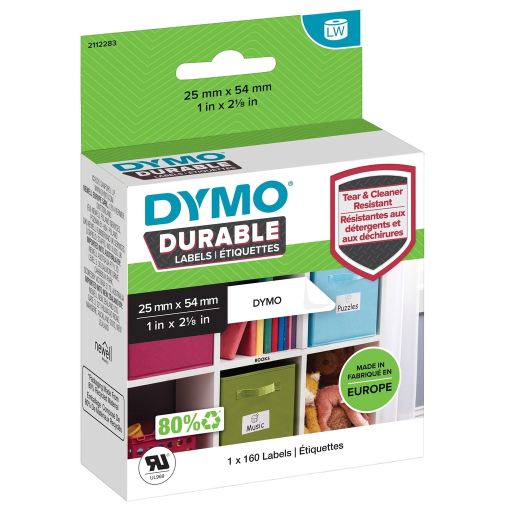 Etikett Dymo Durable 25x54 mm 