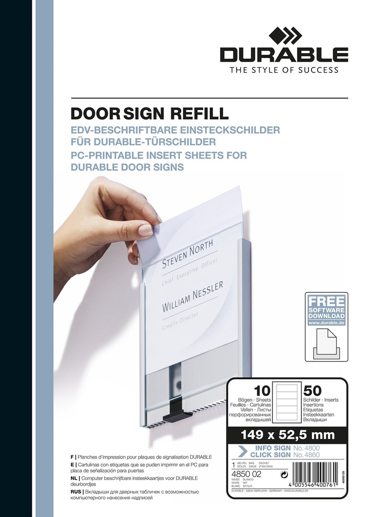 Etiketter Info Sign/Click Sign 149x52,5 mm vit