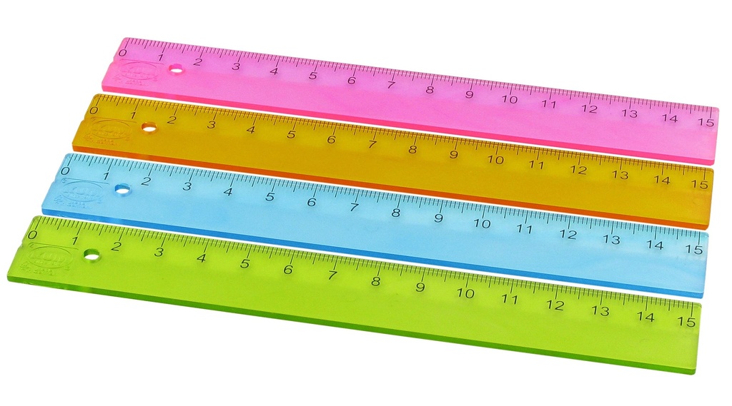 Linjal transparent osorterade färger 15 cm