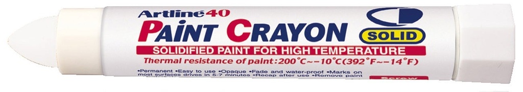 Märkpenna Artline 40 Crayon vit