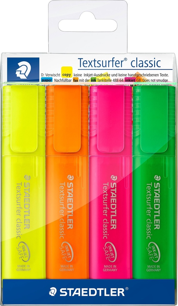 Överstrykningspenna Staedtler 364 neon 4/fp