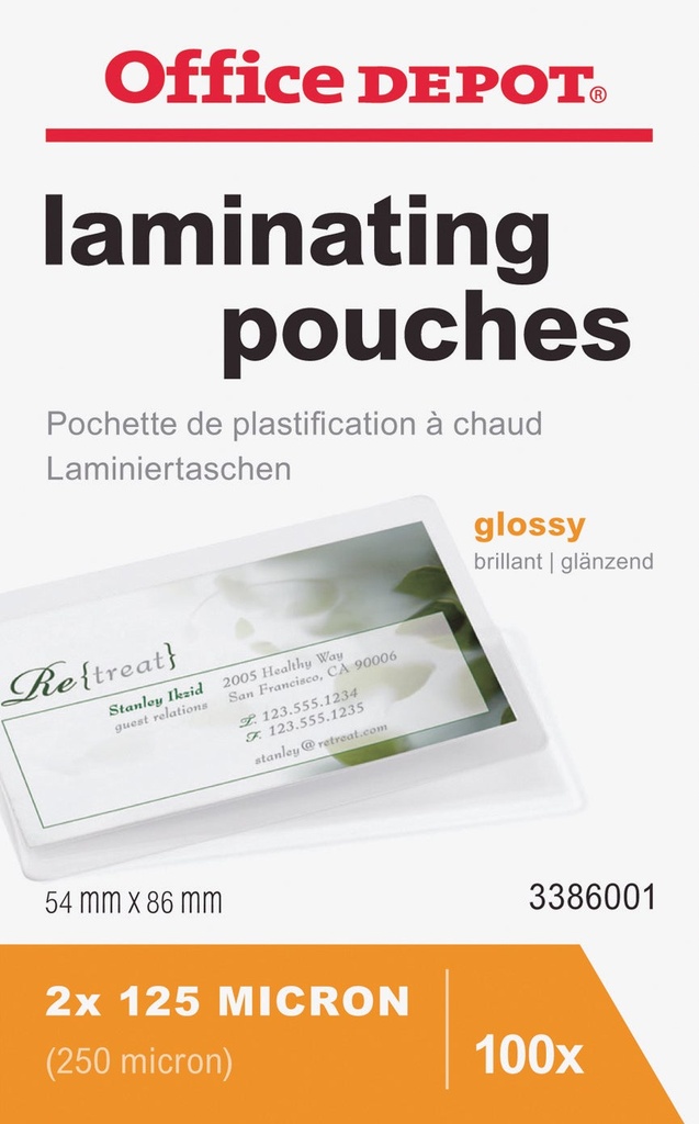 Lamineringsfickor 54x86 mm 125 mikron 100 st/fp