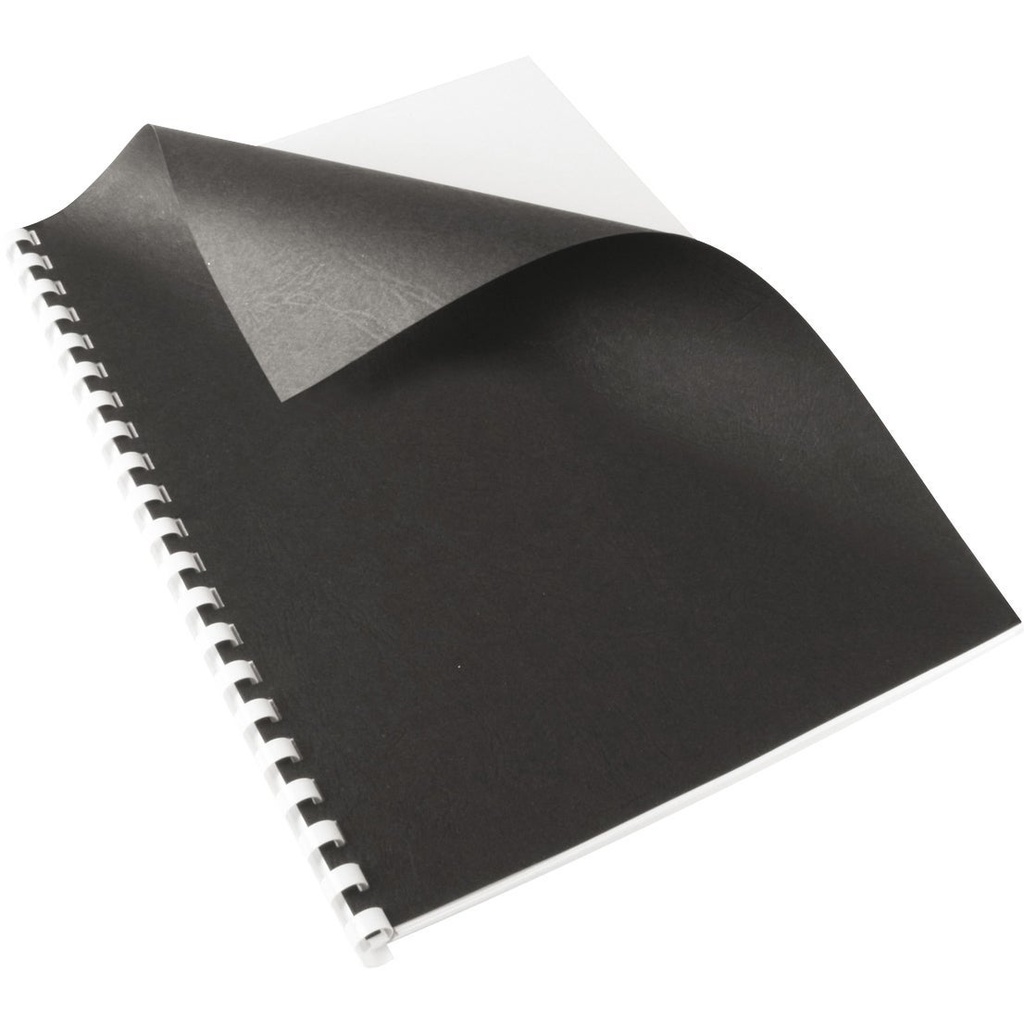 Kartongomslag A4 svart läderstruktur 100-pack