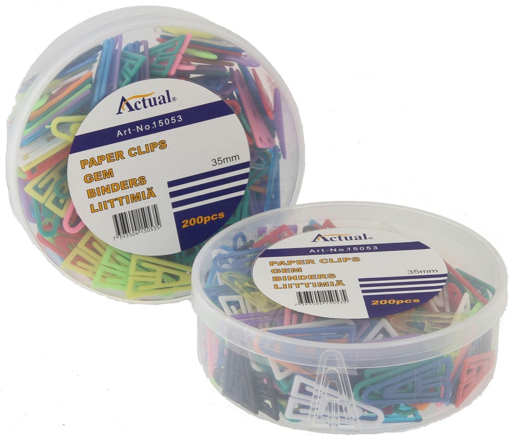 Gem plast 35mm sorterade färger 200/fp
