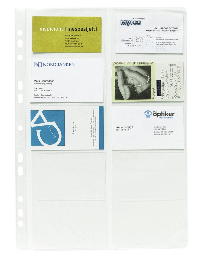Visitkortsficka A4 transparent 10/fp