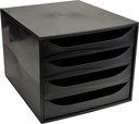 Förvaringsbox 4-lådor svart