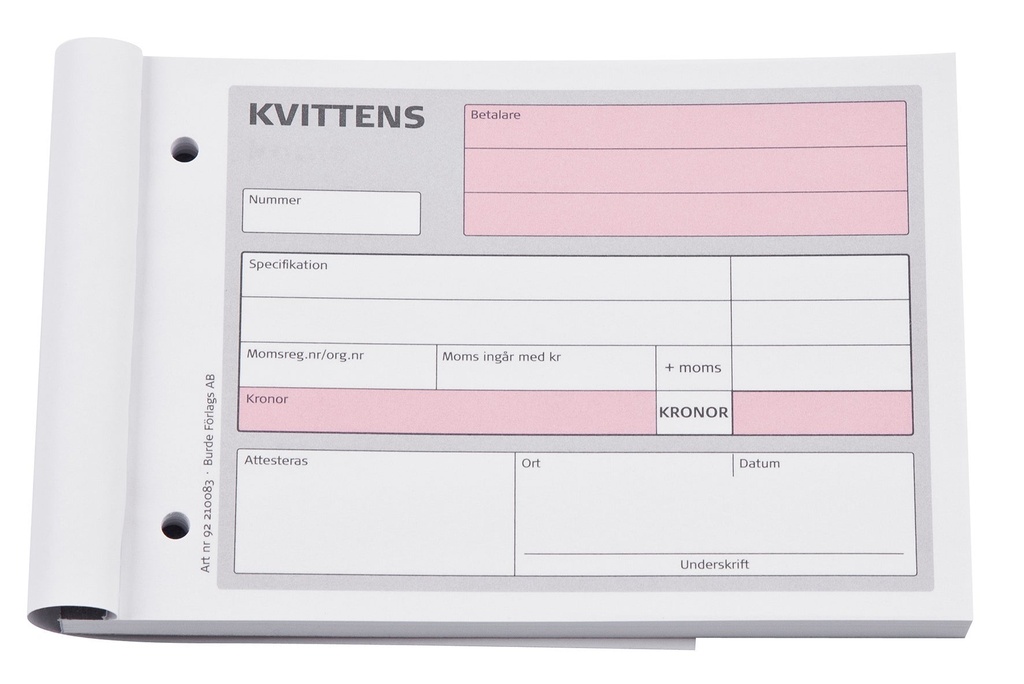 Kvittensblock A6L 2x 50 blad
