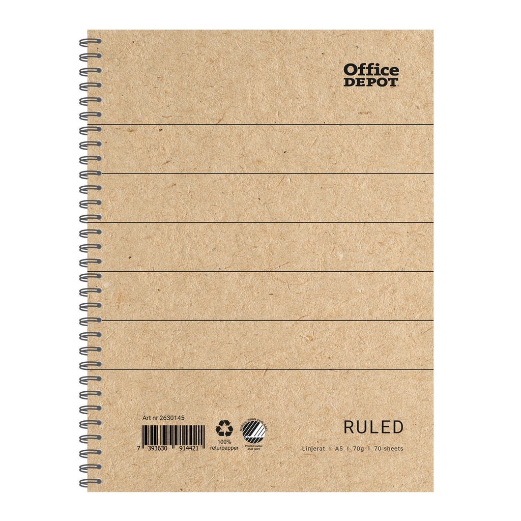 Kollegieblock Recycle A5 linjerad