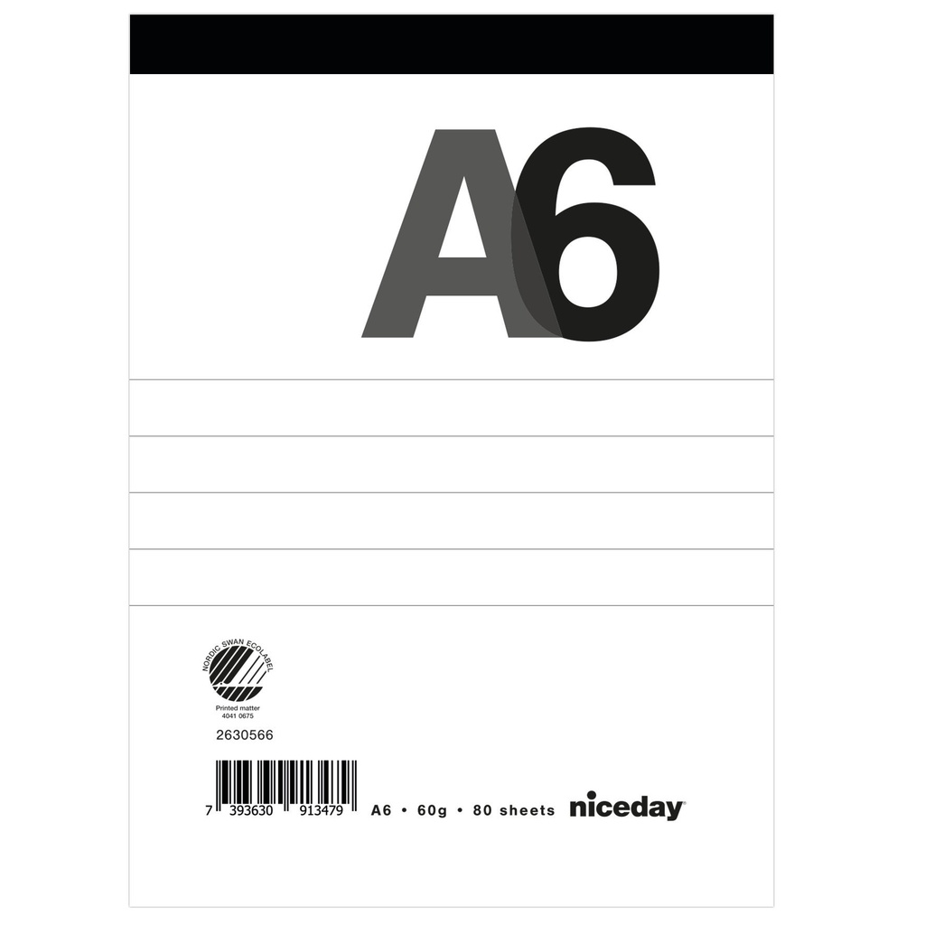 Perforerat block A6 80blad linjerat