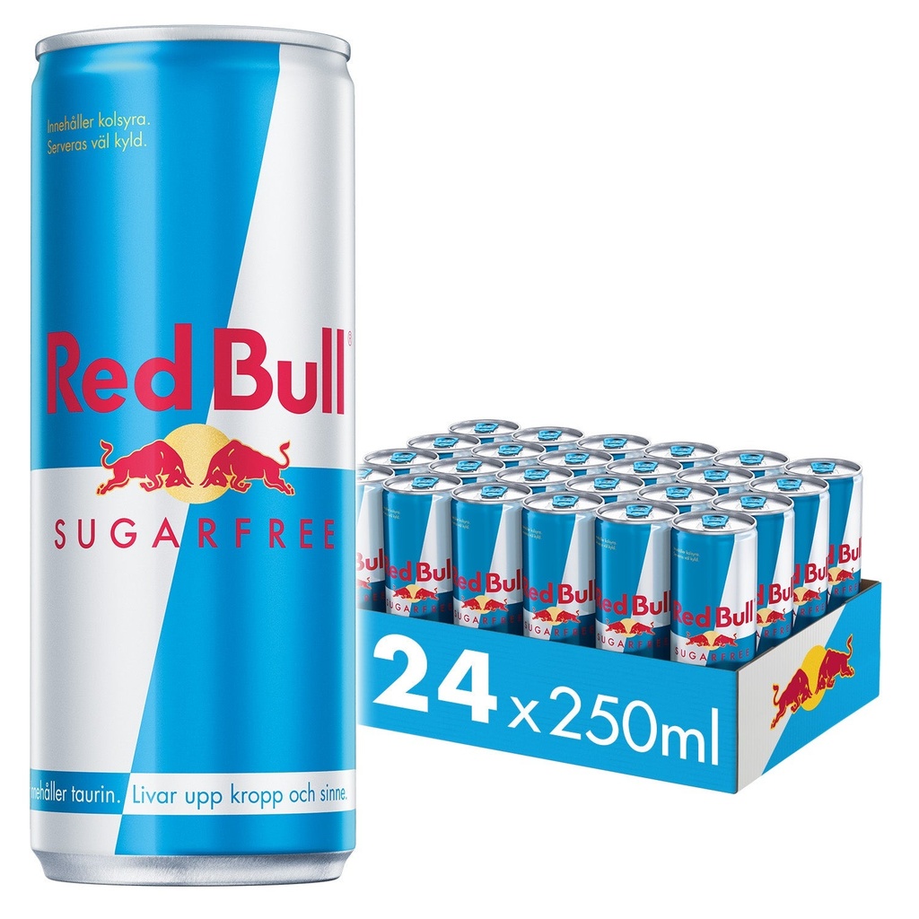 Energidryck Red Bull Sugarfree 25 cl burk inkl. pant