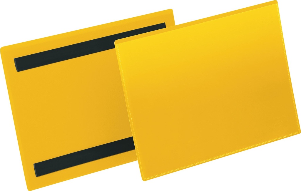 Plastficka A5L magnetisk gul 50 st/fp