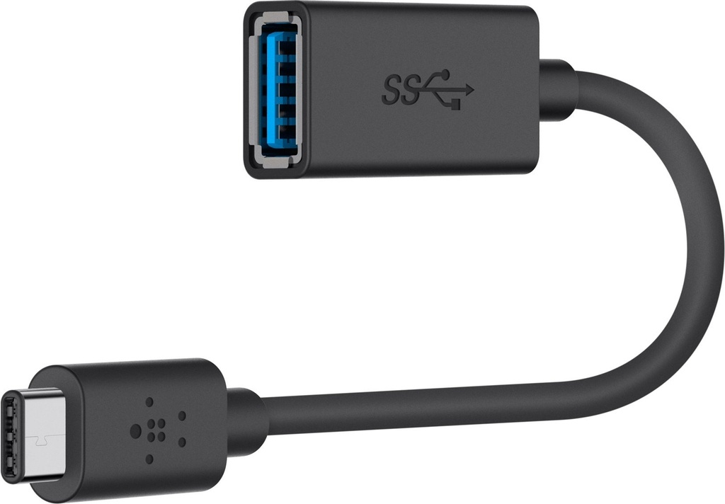 USB-Kabel adapter Typ C ha - Typ A ho 3.0 Belkin Svart