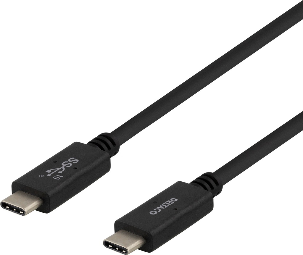 Kabel USB-C - USB-C 3.1 G2 1 Meter Deltaco Svart