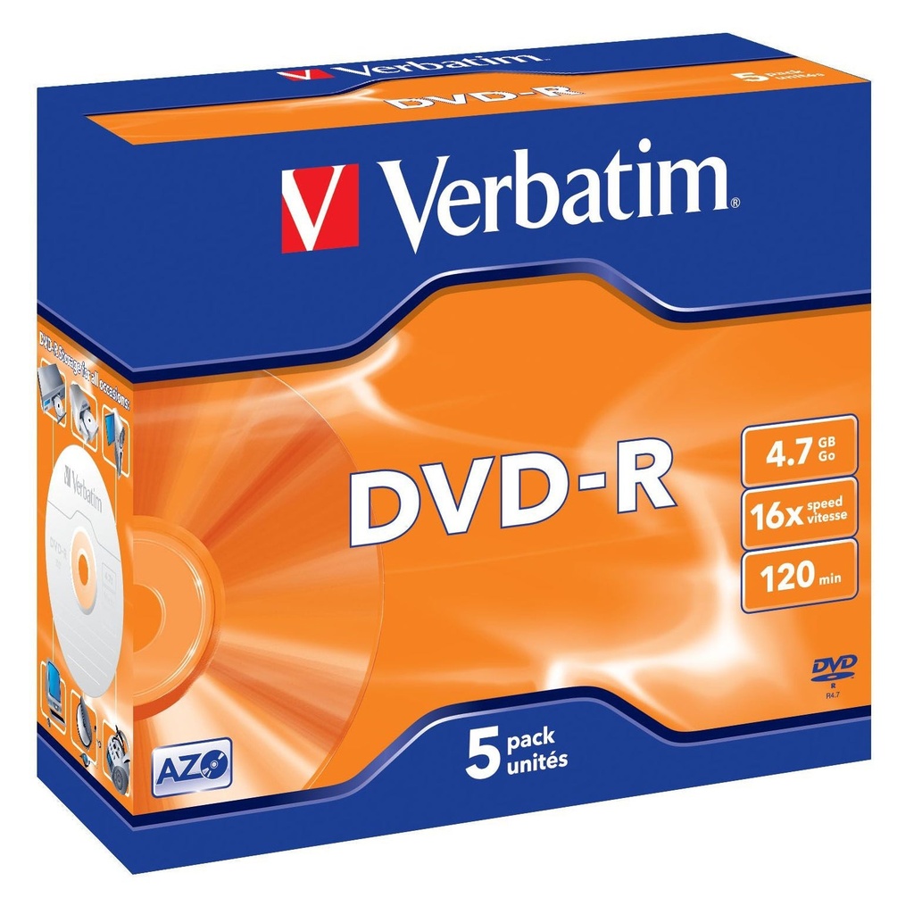 DVD-R Verbatim 16x Jewel 5 st/fp