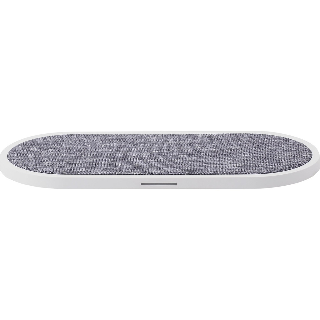Dual QI Laddare USB-C 2x10W Vit med Grå Textil Gear