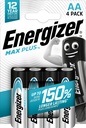 Energizer Batteri Max Plus Alkaliskt AA LR6 4-pack