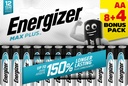 Energizer Batteri Max Plus Alkaliskt AA LR6 12-pack