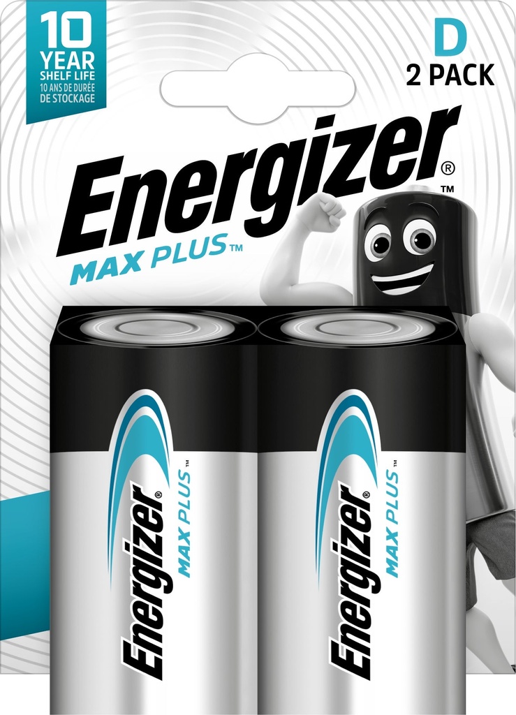 Energizer Batteri Max Plus Alkaliskt D 2-pack