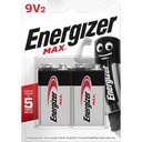 Batteri Alkaliskt 9V 6LR61 Energizer 2-pack