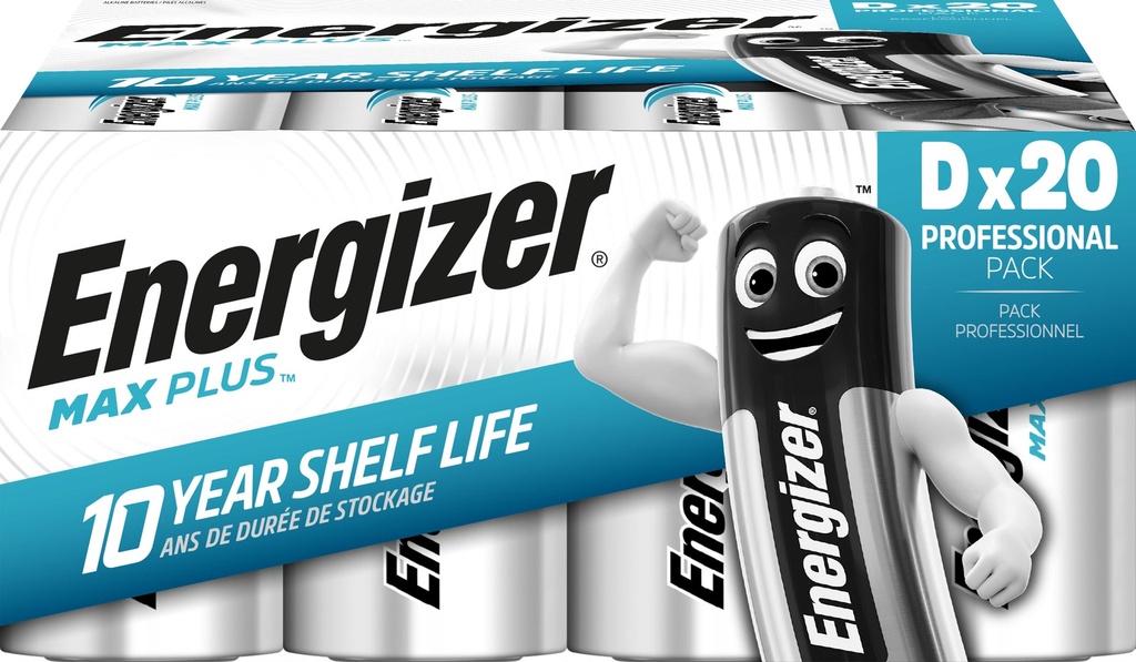 Energizer Batteri Max Plus Alkaliskt D LR20 20-pack