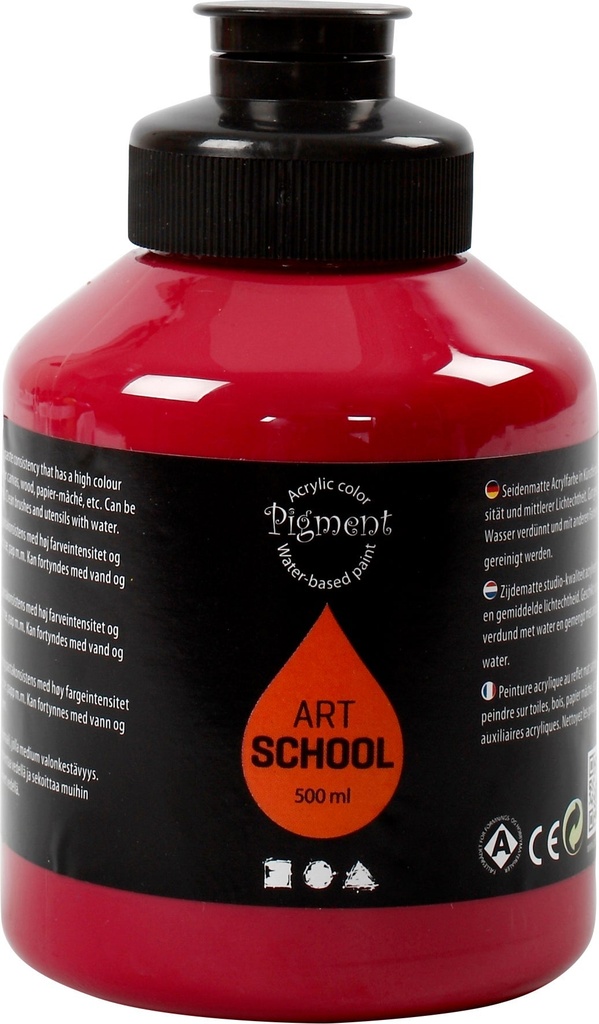 Akrylfärg Pigment 500ml mörkröd