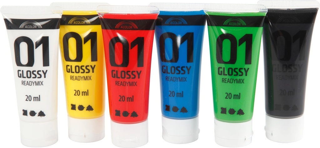 Akrylfärg blank 6 x 20 ml