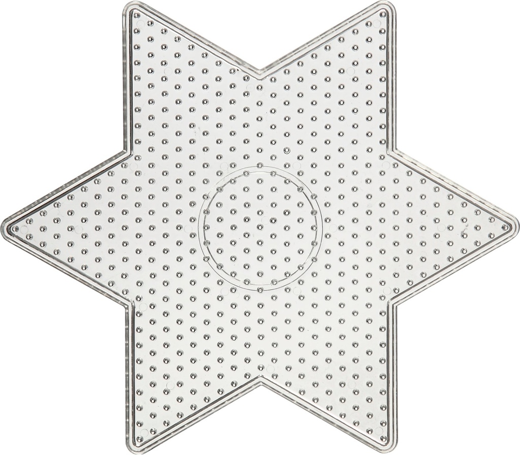 Pärlplatta stjärna 15 cm transparent