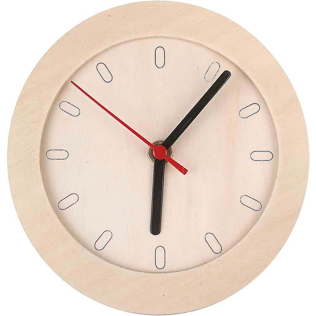 Klocka med träram 15 cm plywood