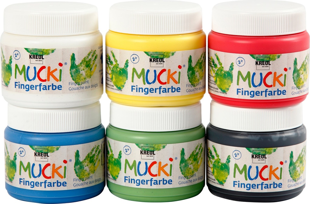 Fingerfärg mixade  6 x 150 ml