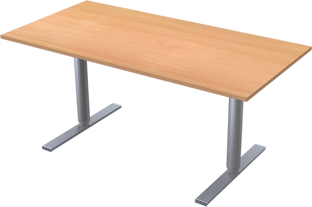 Skrivbord manuellt 160x80 cm 2-pelarstativ inkl. bordsskiva Bok Lanab