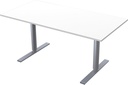 Skrivbord manuellt 160x80 cm 2-pelarstativ inkl. bordsskiva Vit Lanab