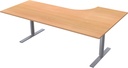 Skrivbord manuellt 200x120 cm 2-pelarstativ inkl. bordsskiva Bok Lanab