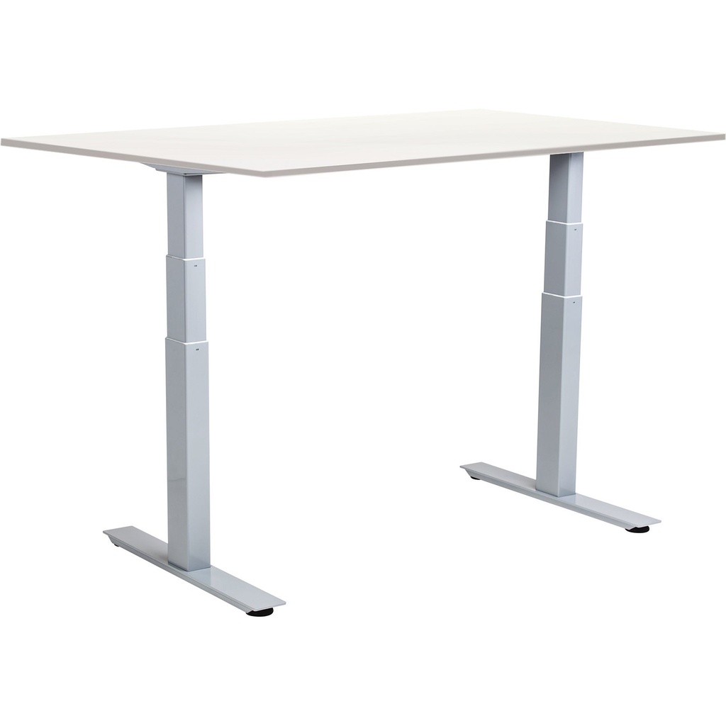 Skrivbord el Easydesk Adapt VI vit/aluminium 120x80 cm