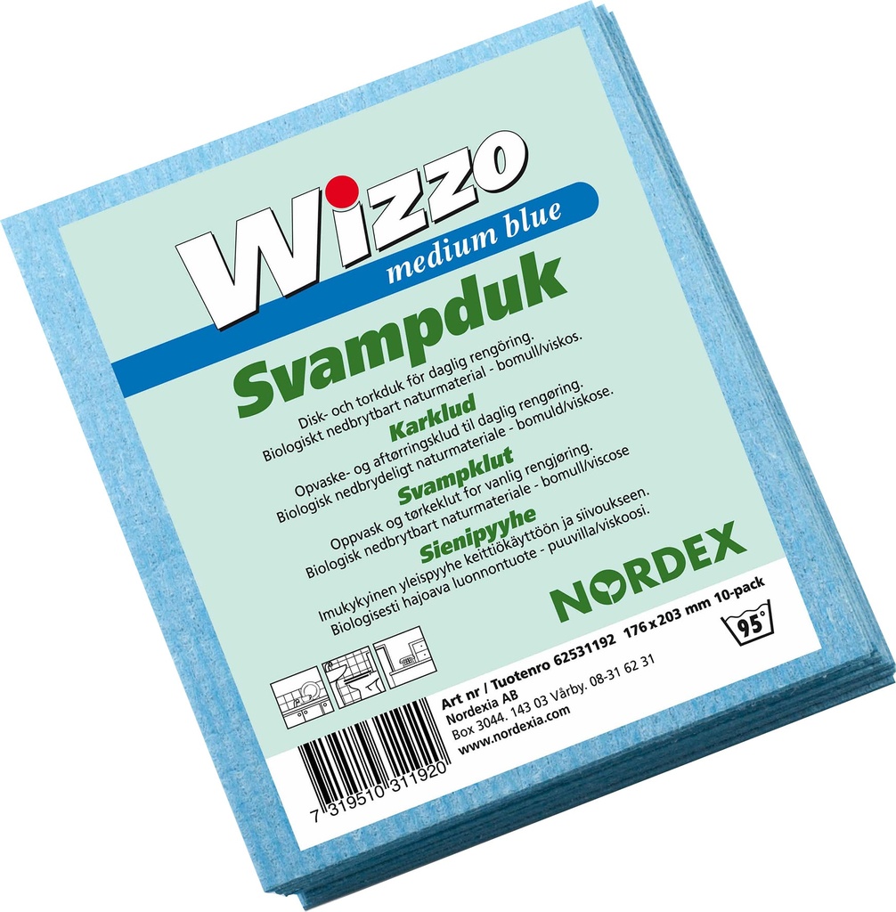 Diskduk Wizzo medium 175 x 203 mm blå 10 st/fp