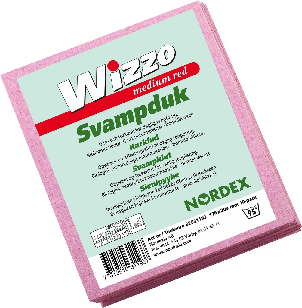 Diskduk Wizzo medium 175 x 203 mm röd 10 st/fp