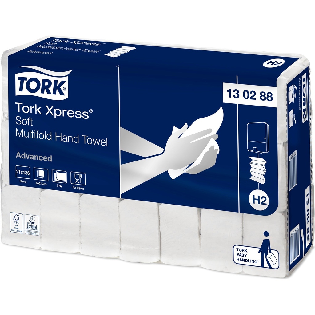 Pappershandduk Tork Xpress® Mjuk Advanced H2 2856 st/fp