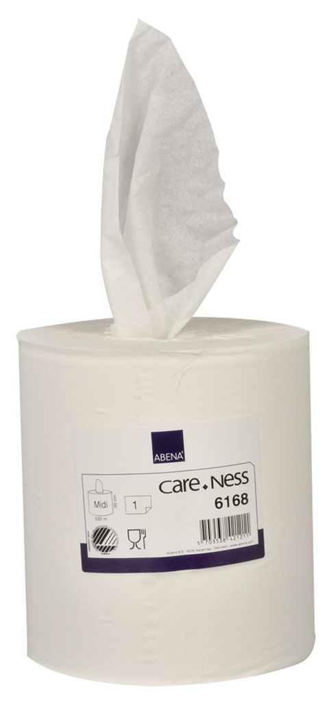 Torkrulle Midi CareNess 1-lager vit 6 st/krt