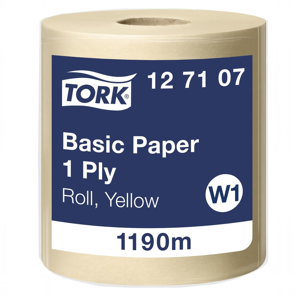 Avtorkningspapper Basic Tork W1 Gul 1190 Meter