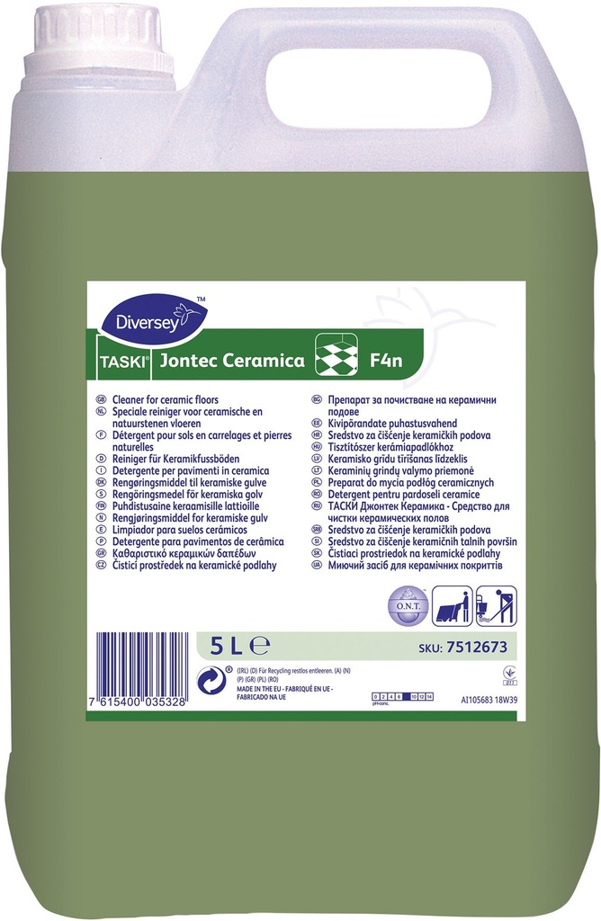 Rengöringsmedel keramiska golv Taski Jontec Ceramica W412 5 liter