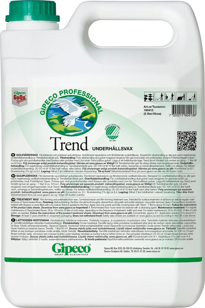 Trend Golv/Underhållsvax 5 liter