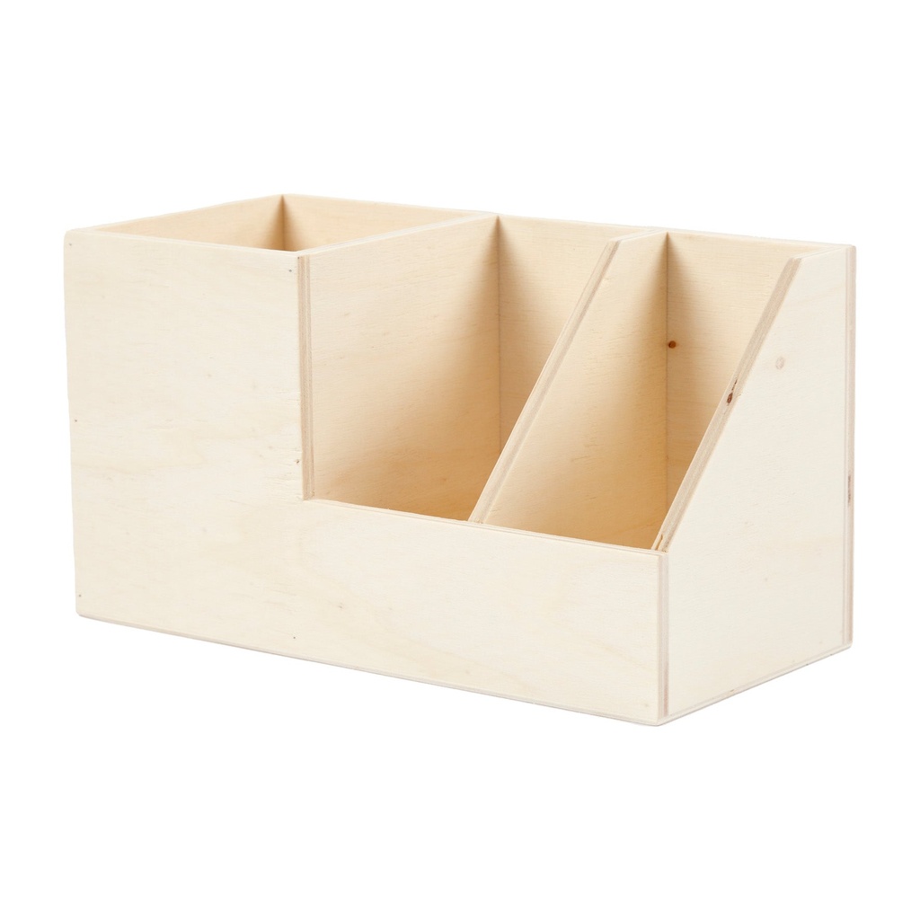 Pennställ plywood 3-fack 20x9,5x11cm