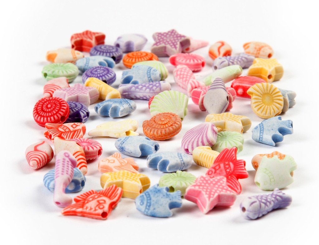 Plastpärlor figur 110 g pastell