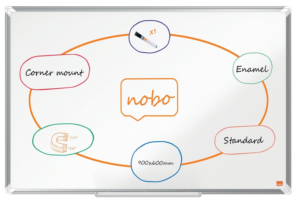 Whiteboard Premium Plus Emalj 900 x 600 mm