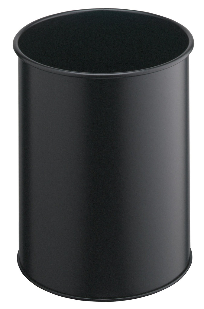 Papperskorg metall 15 liter Svart