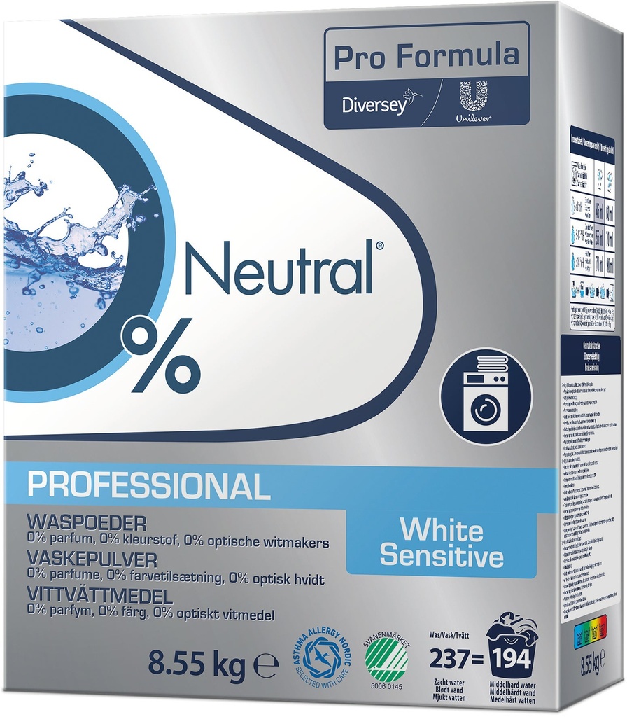 Tvättmedel Professional White Sensitive Neutral 8,55 kg