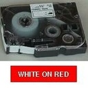 Märkband TZe435 12 mm x 8 m vit/röd