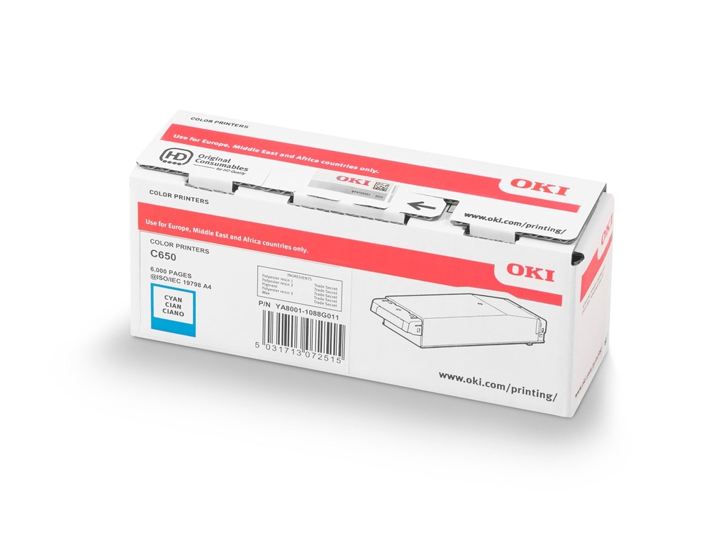 Toner OKI C650 Cyan
