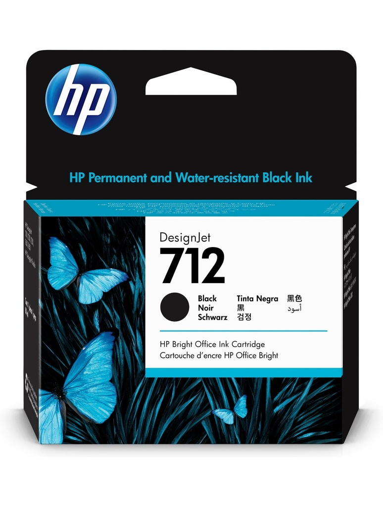 Bläck HP 712 Svart 80 ml